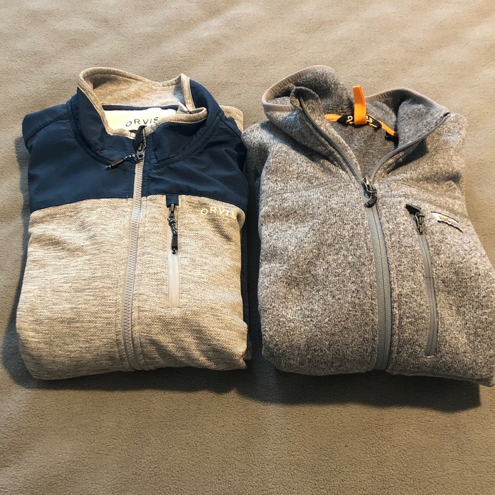 Orvis Full Zip Adult XL Sweater Bundle Lot of 2 Please Read